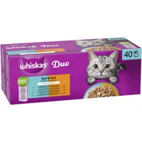 Whiskas Kattenvoer Nat Adult 1+ Surf & Turf in Gelei Multipack 40x85 gr Whiskas Kattenvoer Nat Adult 1+ Surf & Turf in Gelei Multipack 40x85 gr