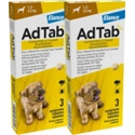 2x AdTab Anti Vlo en Teek Kauwtabletten Hond 1,3-2,5 kg 3 tabletten