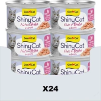 24x GimCat Kattenvoer Nat ShinyCat Filets in Jelly Kip & Garnalen 70 gr product name