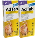 2x AdTab Anti Vlo en Teek Kauwtabletten Kat 0,5-2,0 kg 3 tabletten