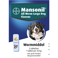 Mansonil All Worm Large Dog 2 tabletten
