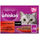 Whiskas Pouch Senior 7+ Vlees Selectie In Saus 1 x (12 x 100 gr)