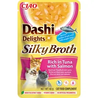 Ciao Dashi Delights Silky Broth Kattenvoer Nat Tuna & Salmon 40 gr Ciao Dashi Delights Silky Broth Kattenvoer Nat Tuna & Salmon 40 gr