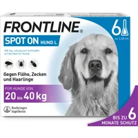 Frontline Spot On hond L (20-40 kg) - 2 x 6 pip. Frontline Spot On hond L (20-40 kg) - 2 x 6 pip.
