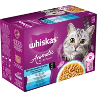 Whiskas 1+ Natvoer - Aromatic Zalige Zeevruchten in Saus