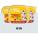 Edgard & Cooper kalkoen en kip paté kat natvoer kuipjes 16 x 85gr