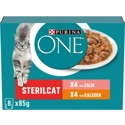 Purina ONE Adult Sterilcat Kattenvoer Nat Kalkoen&Zalm 8 x 85 gr