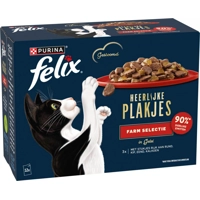 Felix Kattenvoer Nat Heerlijke Plakjes Gelei Farm selectie Multipack 12x80 gr product name