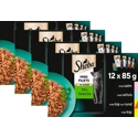4x Sheba Mini Filets Adult Kattenvoer Natvoer Selectie van de Chef Maaltijdzakjes 12 x 85 gr