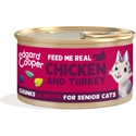 Edgard & Cooper kip en kalkoen senior kat natvoer blikje 85gr
