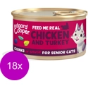 Edgard & Cooper kip en kalkoen senior kat natvoer blikjes 18 x 85gr