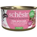 12x Schesir Kattenvoer Tonijn en Ham in Gelei 85 gr