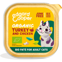 Edgard & Cooper biologisch kalkoen en kip paté nat kat kuipjes 16 x 85gr