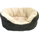 Rosewood hondenmand ovaal jumbo cord pluche grijs / creme 51 cm