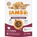 4x IAMS Cat adult Sensitive Digestion Turkey 800 gr