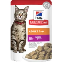 Hill's Adult nat kattenvoer met rund maaltijdzakje multipack 1 doos (12 x 85 g) Hill's Adult nat kattenvoer met rund maaltijdzakje multipack 1 doos (12 x 85 g)