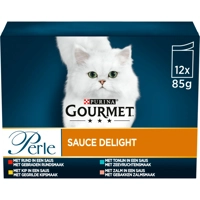 4x Gourmet Perle Kattenvoer Nat Sauce Delight Vlees - Vis 12 x 85 gr