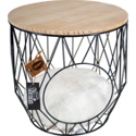 Duvo+ caviar metalen mand met tafelblad zwart 33x33x39cm
