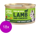 Edgard & Cooper lam en kip kat natvoer blikjes 18 x 85gr