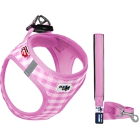Curli Vest Harness Air-Mesh & Leash Puppy Set - S - Lichtroze product name