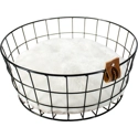 Duvo+ caviar metalen mand rond zwart 35x35x15cm