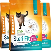 3x Fokker Steri-Fit Kattenvoer Skin & Coat 2,5 kg