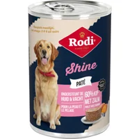 6x Rodi Hondenvoer nat Pate Shine Zalm 400 gr 6x Rodi Hondenvoer nat Pate Shine Zalm 400 gr