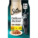 Sheba Délices du Jour met kalkoen, kip en gevogelte in gelei natvoer kat 12 x 50 g