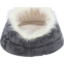 Trixie hondenmand minou rond soft edition grijs / lichtgrijs 60x28x16 cm