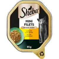 Sheba Mini Filets in saus - Kip & kalkoen - 44 x 85 g Sheba Mini Filets in saus - Kip & kalkoen - 44 x 85 g