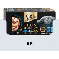 6x Sheba Kattenvoer Nat Filets Witte Vis in Saus Multipack 6x60 gr product name