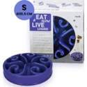 Eat Slow Live Longer Anti-schrok Voerbak Rond Blauw 20,5 cm
