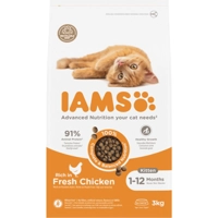 3x IAMS Kat Kitten/Junior Kip 3 kg