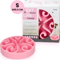 Eat Slow Live Longer Anti-schrok Voerbak Rond Roze 20,5 cm