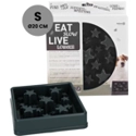 Eat Slow Live Longer Anti-schrok Voerbak Vierkant Grijs 20,5 cm