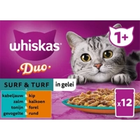 Whiskas 1+ Natvoer - Duo - Surf & Turf in Gelei - 24 x 85 gram product name
