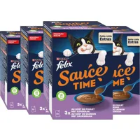 4x Felix Kattensnack Sauce Time Kip & Zalm 6x40 gr 4x Felix Kattensnack Sauce Time Kip & Zalm 6x40 gr
