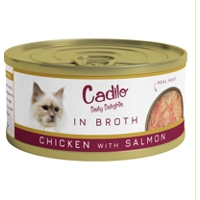 Cadilo Daily Delights - kip met zalm in bouillon - natvoer kat (70 g) 1 verpakking (6 x 70g) product name