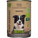 BF Petfood Biofood Organic Sensitive Kalkoen Bio Menu natvoer hond (blik 400 gram) 12 x 400 g