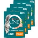 4x Purina ONE Adult Kip - Volkoren Granen 800 gr
